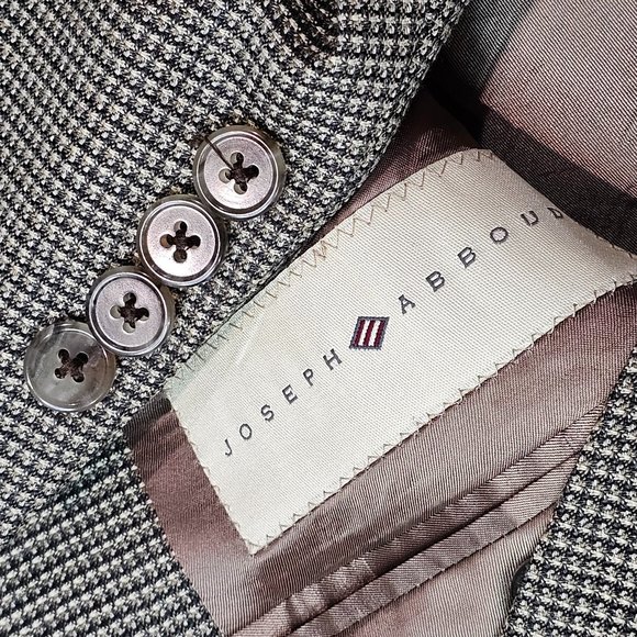 Joseph Abboud USA 100% Wool Brown Geometric Blazer Sport Jacket Size 40R - Picture 10 of 11